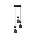 UMMO SUPURU 3P czarna lampa wisząca / plafon z mosiądzem SUP332P3 UMMO SUPURU 3P czarna lampa wisząca / plafon z mosiądzem SUP332P3