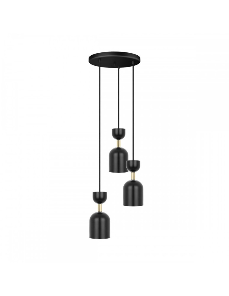 UMMO SUPURU 3P czarna lampa wisząca / plafon z mosiądzem SUP332P3 UMMO SUPURU 3P czarna lampa wisząca / plafon z mosiądzem SUP332P3