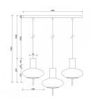 Lampy wiszące - UMMO TORNI A 3L biała potrójna lampa sufitowa TOL311P0 - product 3