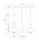 Lampy wiszące - UMMO TORNI A 3L czarna potrójna lampa sufitowa TOL322P0 - product 3