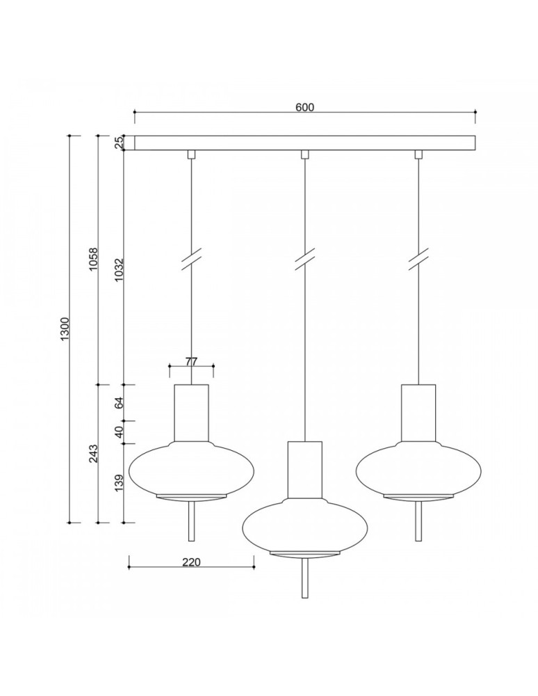 Lampy wiszące - UMMO TORNI A 3L czarna potrójna lampa sufitowa TOL322P0 - product kolory-swiatla.pl 3