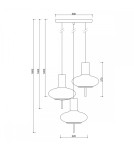 Lampy wiszące - UMMO TORNI A 3P czarna lampa wisząca / plafon TOP322P3 - product 3