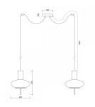 Lampy wiszące - UMMO TORNI A2 biała podwójna lampa sufitowa TOM211P2 - product 3