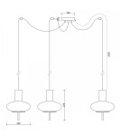 Lampy wiszące - UMMO TORNI A3 biała potrójna lampa sufitowa TOM311P2 - product 3