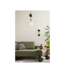Lampy wiszące - UMMO OIO A czarna sufitowa lampa wisząca z mosiężnym elementem OIA132P0 - product 2