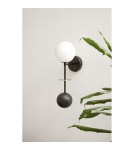 UMMO OIO B czarna lampa ścienna / kinkiet z mosiężnym elementem OIB12030 UMMO OIO B czarna lampa ścienna / kinkiet z mosiężnym elementem OIB12030