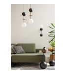 Lampy wiszące - UMMO OIO A2 czarna podwójna lampa sufitowa z mosiądzem OIA232P0 - product 1