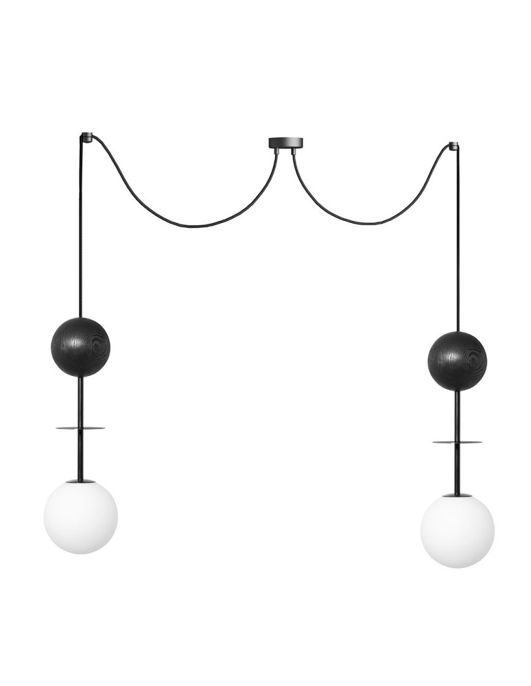 UMMO OIO A czarna sufitowa lampa wisząca z mosiężnym elementem OIA132P0