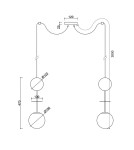 Lampy wiszące - UMMO OIO A czarna sufitowa lampa wisząca z mosiężnym elementem OIA132P0 - product 6