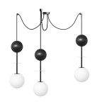 Lampy wiszące - UMMO OIO A3 czarna potrójna lampa sufitowa z mosiądzem OIA332P0 - product 1