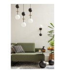 Lampy wiszące - UMMO OIO A3 czarna potrójna lampa sufitowa z mosiądzem OIA332P0 - product 2