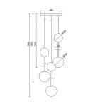 Lampy wiszące - UMMO OIO A 3P czarna potrójna lampa sufitowa / plafon OIP322P3 - product 3