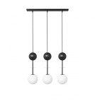 Lampy wiszące - UMMO OIO A 3L czarna potrójna lampa sufitowa z mosiądzem OIL332P0 - product 1