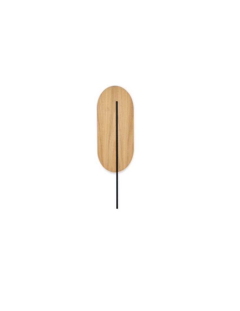 UMMO ROKKE WOOD drewniana lampa ścienna / kinkiet z czarnym detalem RKW21020
