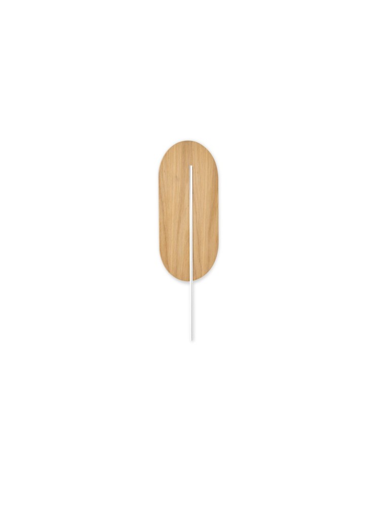 UMMO ROKKE WOOD drewniana lampa ścienna / kinkiet z białym detalem RKW21010 UMMO ROKKE WOOD drewniana lampa ścienna / kinkiet z białym detalem RKW21010