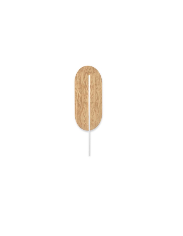 UMMO ROKKE WOOD drewniana lampa ścienna / kinkiet z białym detalem RKW21010 UMMO ROKKE WOOD drewniana lampa ścienna / kinkiet z białym detalem RKW21010