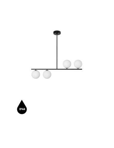 UMMO SUGURI A czarna lampa sufitowa w rozmiarze M z podwyższoną szczelnością IP44 SGA122RS6