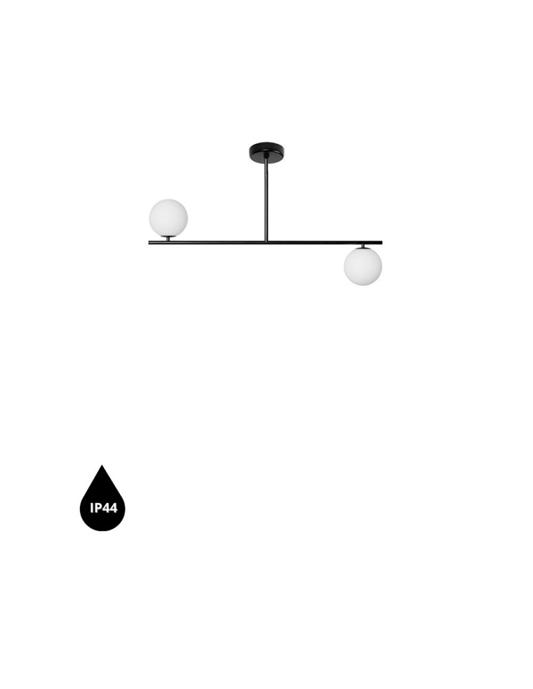 UMMO SUGURI C czarna lampa sufitowa w rozmiarze S z podwyższoną szczelnością IP44 SGC322RS3