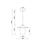 UMMO JINGU A czarna sufitowa lampa wisząca JNA122P0 UMMO JINGU A czarna sufitowa lampa wisząca JNA122P0