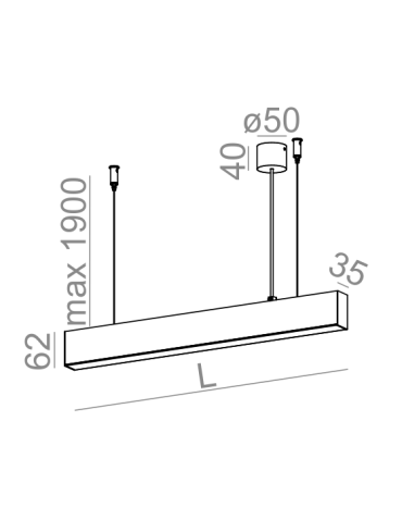 Aqform RAFTER wisząca LED 142cm 22W 1600lm 50603 - produkt 2