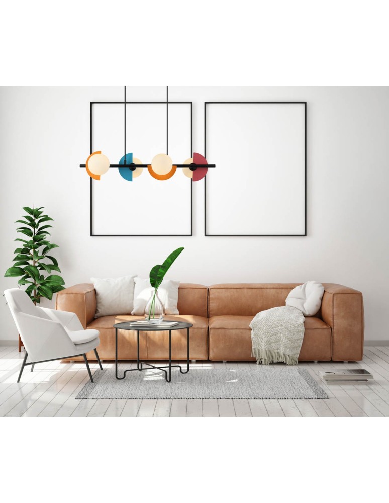 Lampy wiszące wielokolorowe - Italux Nauti Wisząca 4xG9 25W Niebieski, pomarańczowy, różowy PND-37482-4-MLTI - product kolory-swiatla.pl 2