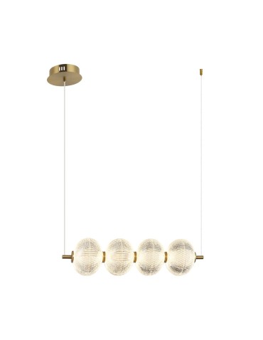 Italux Lazie Wisząca 4xLED 19W 1400 lm 3000K (Ciepła biel) Mosiężny, przezroczysty PND-29038-4-GD