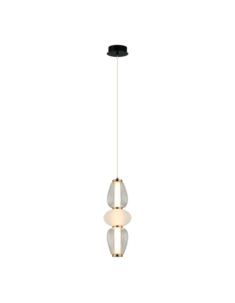 Italux Gastel Wisząca 1xLED 16W 1000 lm 3000K (Ciepła biel) Czarny, biały, przezroczysty PND-74937-3-BK