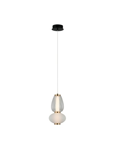 Italux Gastel Wisząca 1xLED 8W 490 lm 3000K (Ciepła biel) Czarny, biały, przezroczysty PND-74937-2-BK