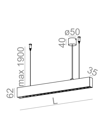 Aqform RAFTER wisząca points LED 54cm 19W 1920lm 50597 - produkt 2