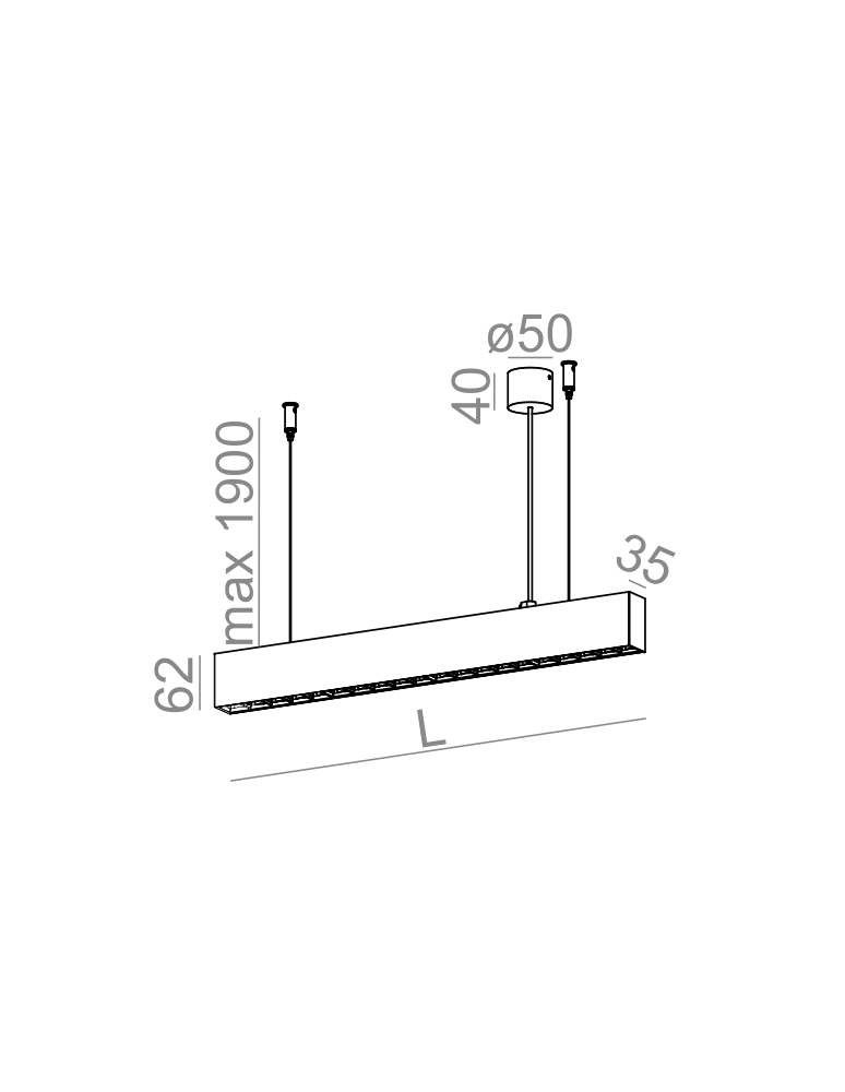 Aqform RAFTER wisząca points LED 80cm 28,5W 3070lm 50598
