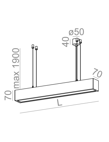 Aqform SET ALULINE LED wisząca 87cm 13W 790lm 50229 - produkt 2