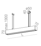 Lampy wiszące - Aqform SET ALULINE LED wisząca 143cm 21,5W 1320lm 50233 - product 2