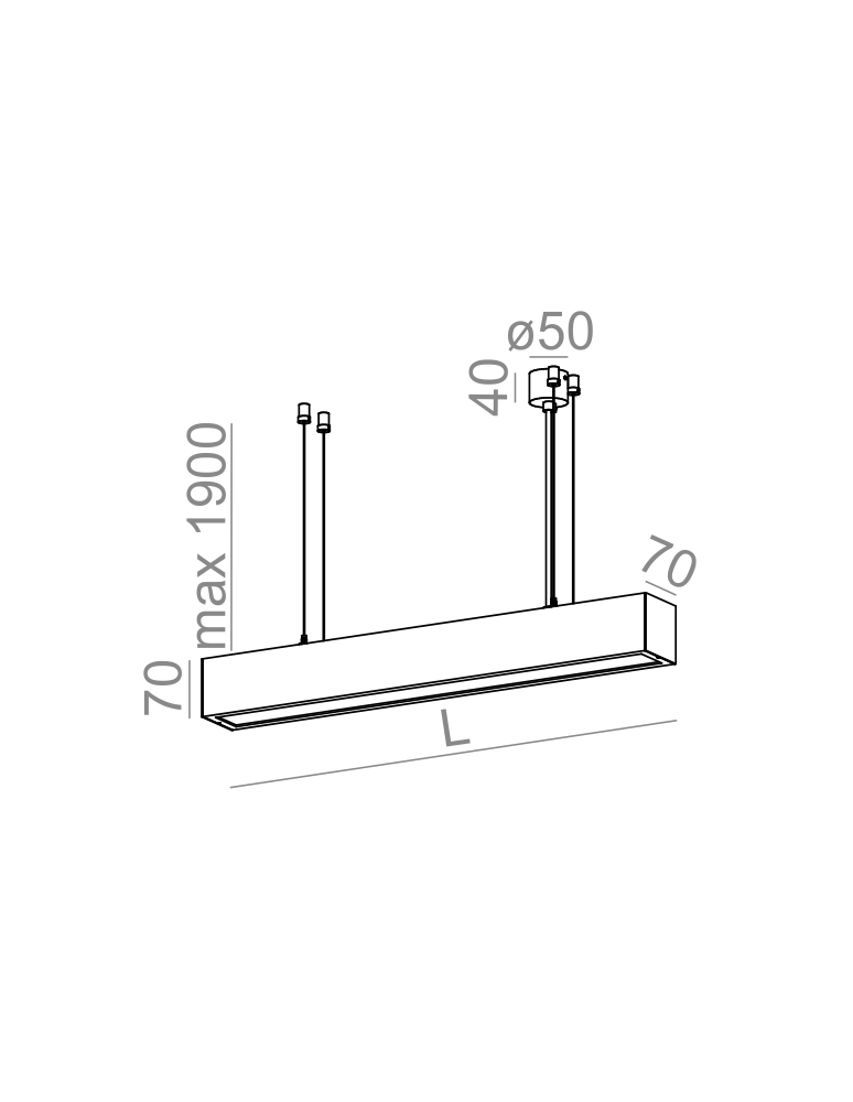 Aqform SET ALULINE LED wisząca 143cm 21,5W 1320lm 50233