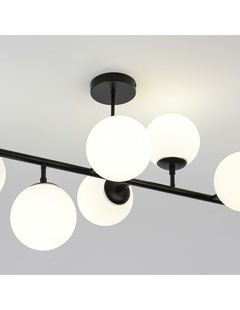 Light Prestige Dorado 8 lampa wisząca czarna LP-002/8P BK 8xE14 czarny/biały