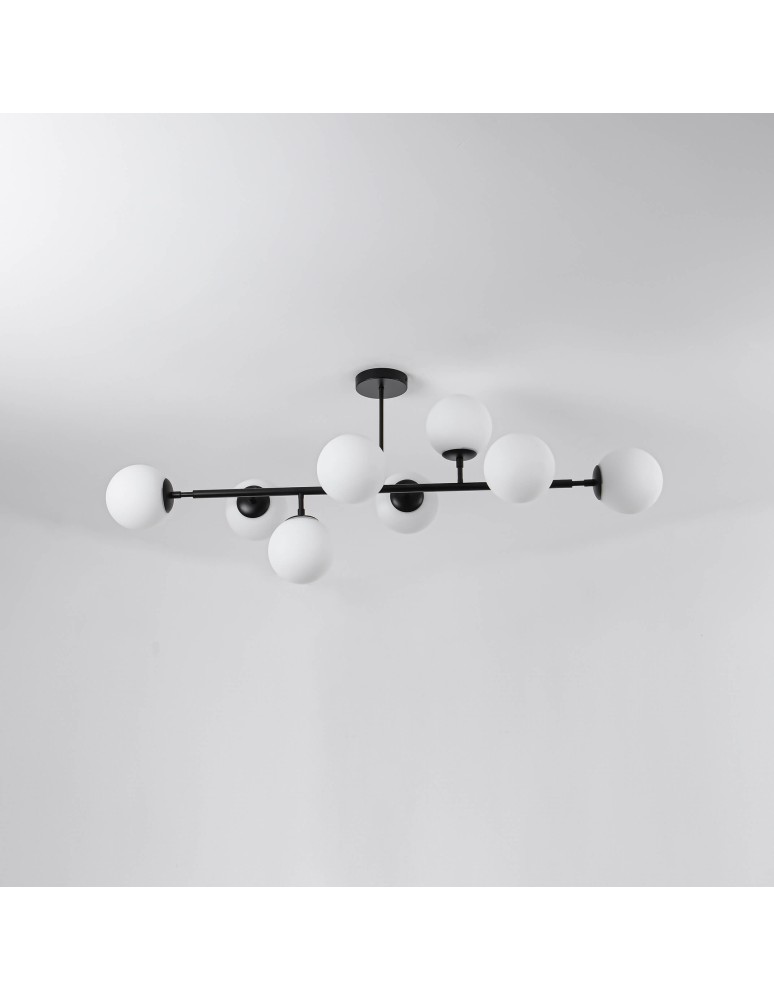 Light Prestige Dorado 8 lampa wisząca czarna LP-002/8P BK 8xE14 czarny/biały