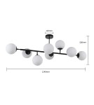 Lampy wiszące kule - Light Prestige Dorado 8 lampa wisząca czarna LP-002/8P BK 8xE14 czarny/biały - product 10