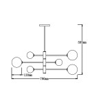 Lampy wiszące kule - Light Prestige Dorado 6 lampa wisząca czarna LP-002/6P BK 6xG9 czarny / biały - product 3