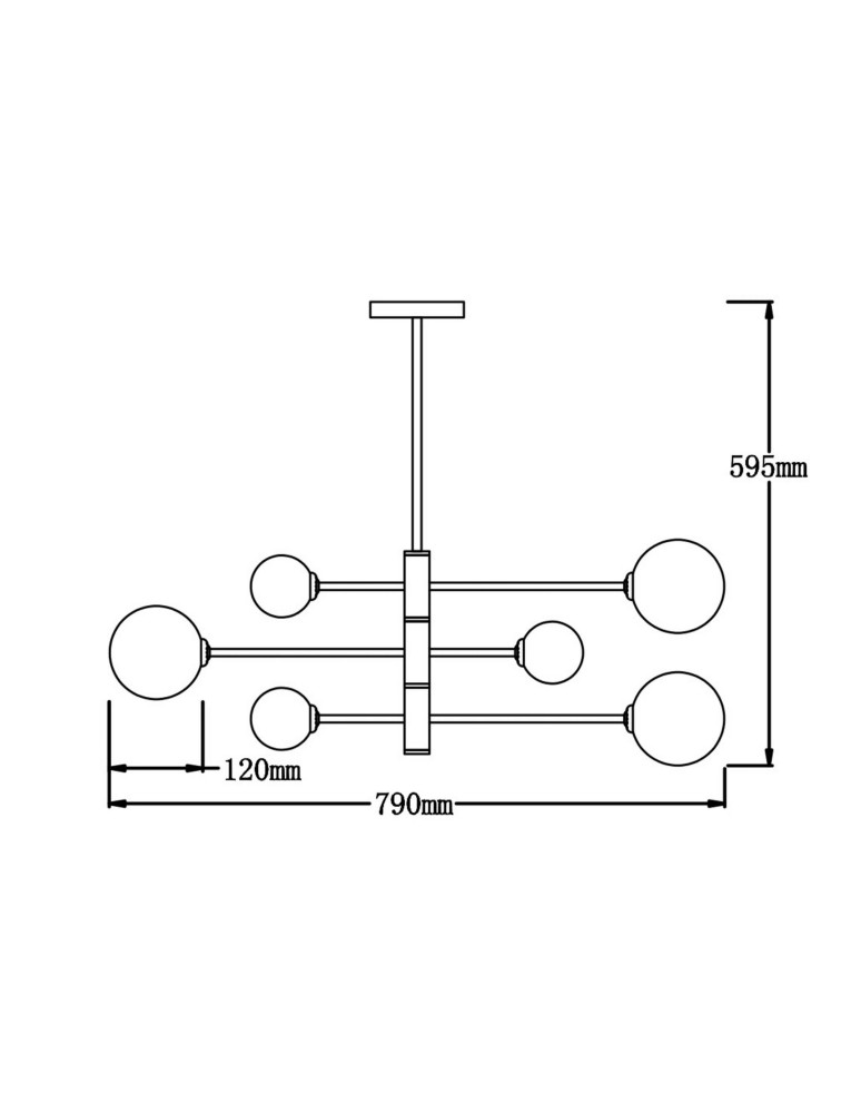 Light Prestige Dorado 6 lampa wisząca czarna LP-002/6P BK 6xG9 czarny / biały