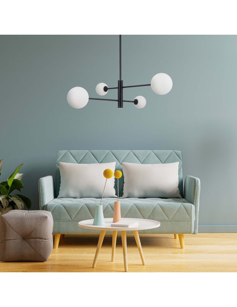 Light Prestige Dorado 4 lampa wisząca czarna LP-002/4P BK 4xG9 czarny / biały Light Prestige Dorado 4 lampa wisząca czarna LP-002/4P BK 4xG9 czarny / biały