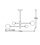 Light Prestige Dorado 4 lampa wisząca czarna LP-002/4P BK 4xG9 czarny / biały Light Prestige Dorado 4 lampa wisząca czarna LP-002/4P BK 4xG9 czarny / biały