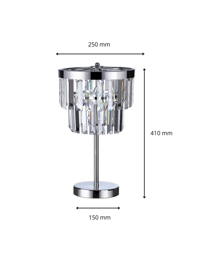 Light Prestige Vetro biurkowa E14 transparentny/srebrny LP-2910/1T Light Prestige Vetro biurkowa E14 transparentny/srebrny LP-2910/1T