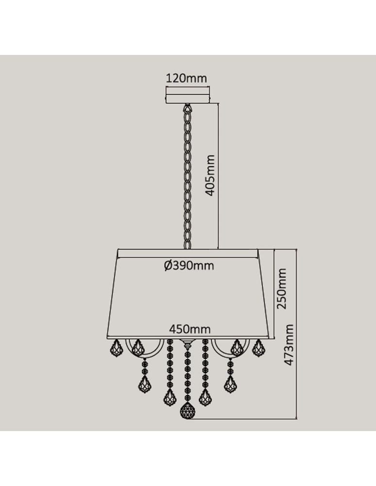Lampy wiszące glamour - Light Prestige Lampa wisząca Mona 5xE14 srebrna LP-5005/5P srebrna - product kolory-swiatla.pl 3