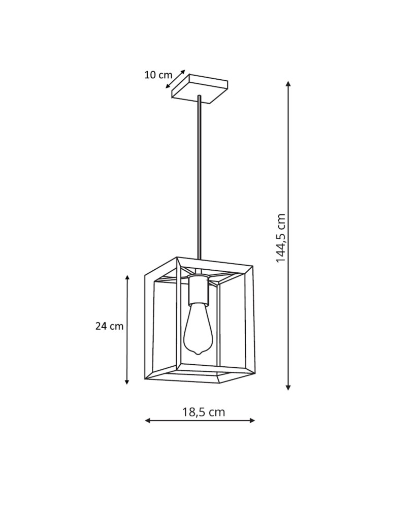 Lampy wiszące - Light Prestige Napoli wisząca czarna E27 czarny LP-4146/1P-BL - product kolory-swiatla.pl 3