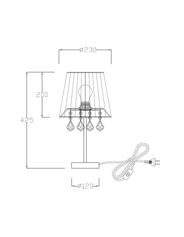 Light Prestige Mona biurkowa czarna mała E27  LP-5005/1TS czarna - produkt 2