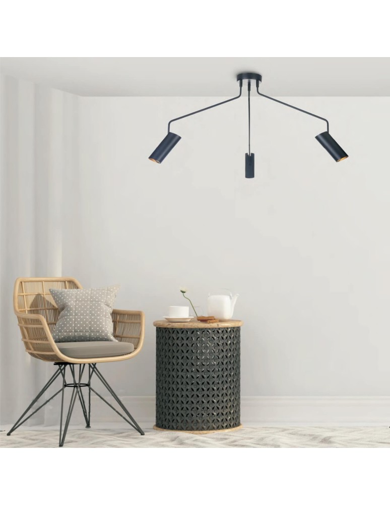 Lampy wiszące - Light Prestige Futuro 3 wisząca czarna GU10 czarny LP-17001/3C BK - product kolory-swiatla.pl 2