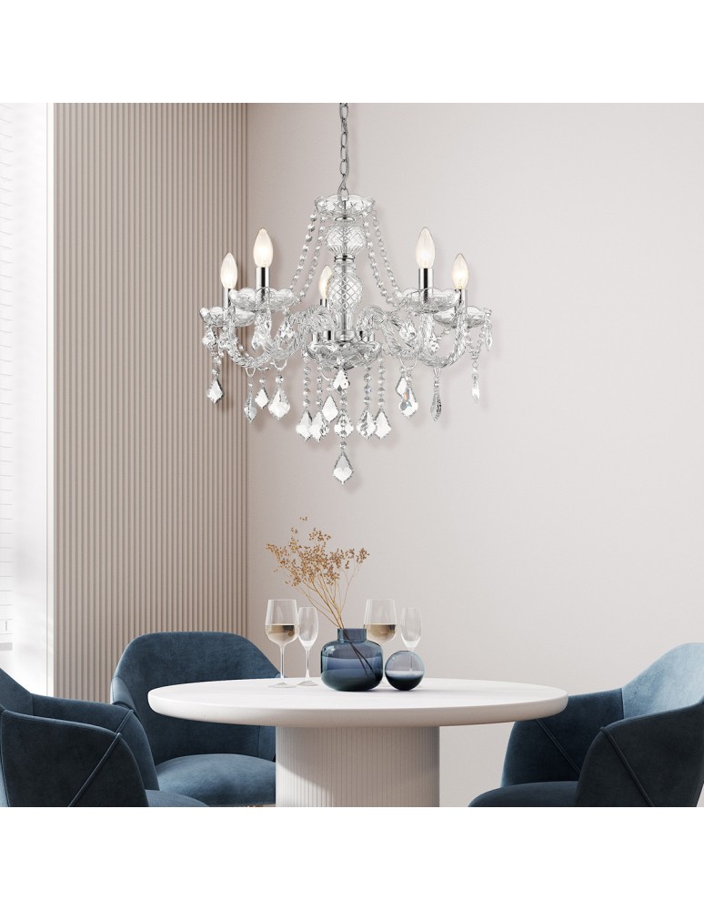 Light Prestige Cristallo 5 wisząca E14 transparentny LP-2940/5P Light Prestige Cristallo 5 wisząca E14 transparentny LP-2940/5P