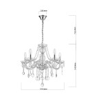 Light Prestige Cristallo 5 wisząca E14 transparentny LP-2940/5P Light Prestige Cristallo 5 wisząca E14 transparentny LP-2940/5P