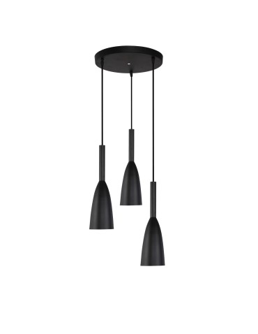 Light Prestige Solin 3 wisząca czarna E27 czarny LP-181/3P BK