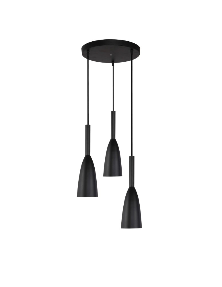 Light Prestige Solin 3 wisząca czarna E27 czarny LP-181/3P BK
