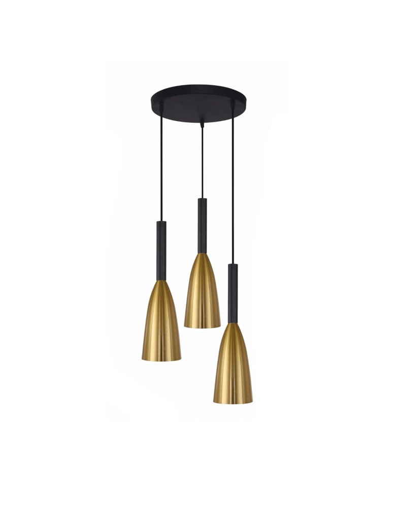 Light Prestige Solin 3 wisząca talerz złota  E27 złoty/czarny LP-181/3P GD